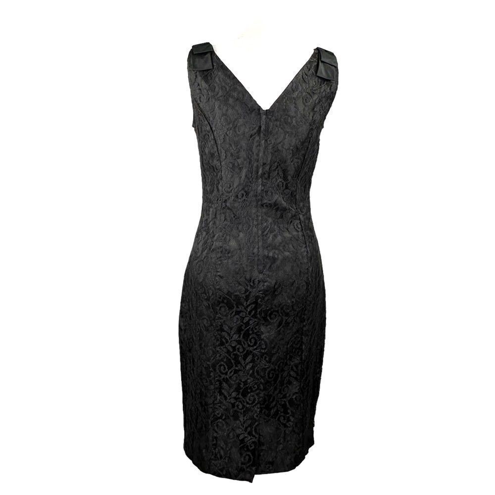 Paquette Too! dress Black lace overlay sleeveless v-neck back midi  12